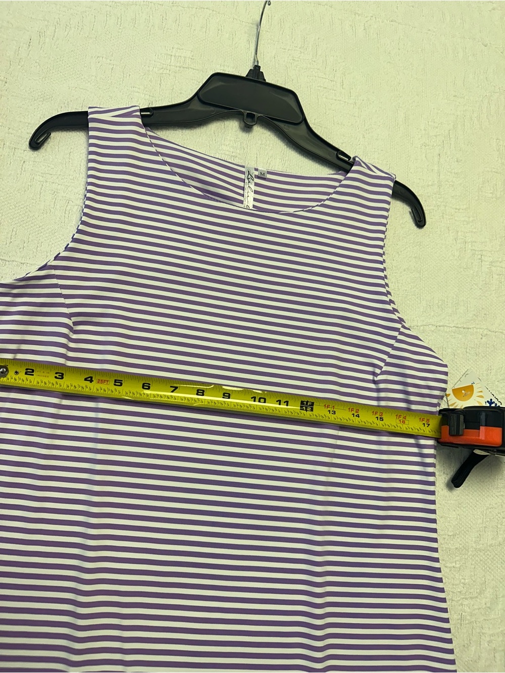 Lulu-B Lavender and White Striped Midi Shift Dress - Picture 5 of 8